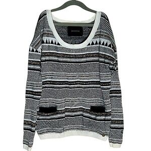 Maison Scotch Star de la Saison Metallic Striped‎ Wool Blend Sweater XS EUC